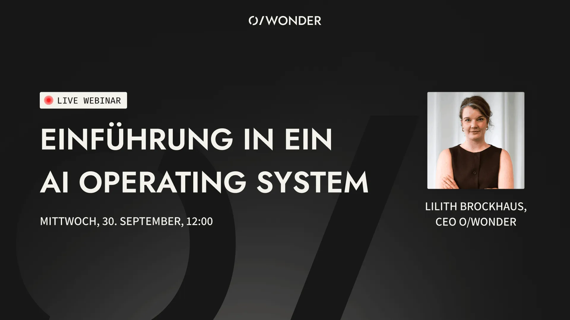 Titelbild des Webinars „Einführung in ein AI Operating System“